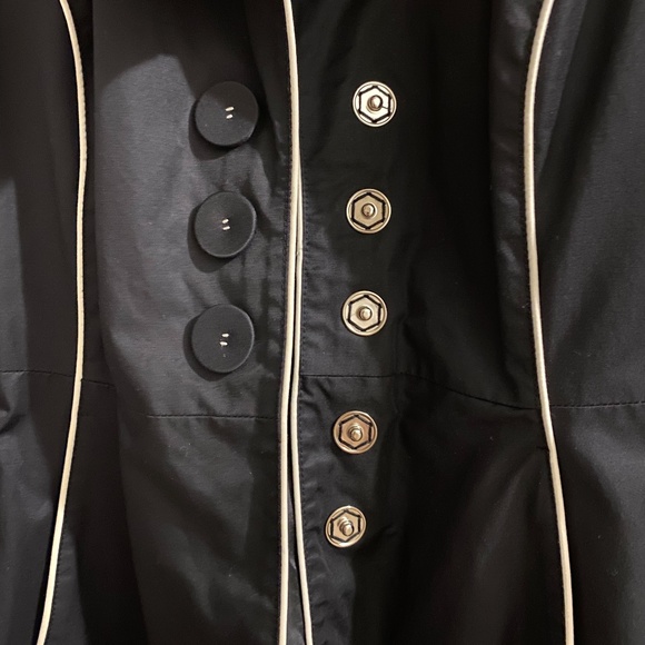 BRAND NEW Navy blue & white accented Laundry by Design tapered waist jacket xs - Picture 4 of 8